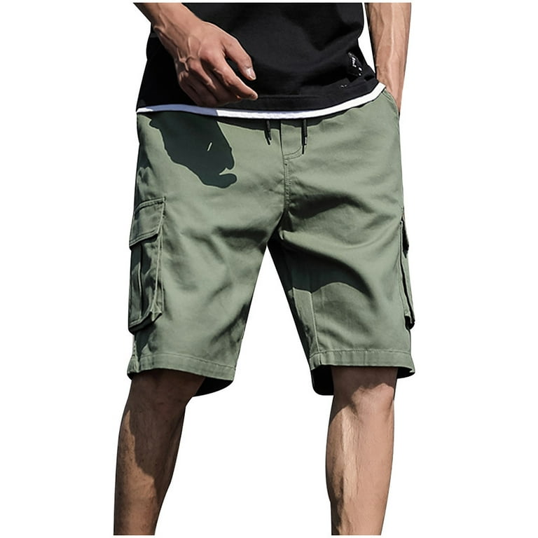Lisgai Men's Hiking Cargo Shorts Stretch Tactical Shorts for Men with 8 Pockets Quick Dry Lightweight Shorts for Work Fishing, Size: XL, Green