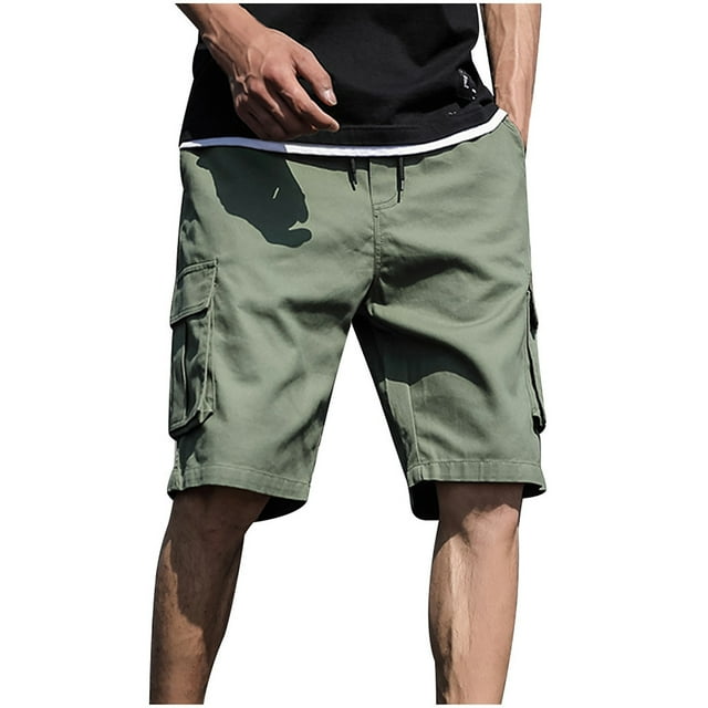 Men's Cargo Shorts Casual Relaxed Fit Drawstring Summer Outdoor Sport Lounge Shorts Overalls with Multi Pockets