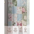 thumbnail image 7 of Green Blue Pink Botanical Semi Sheer Curtains 72 Inch Length 2 Panels Set, Spring Floral Vintage Sheer Kitchen Curtain Privacy Voile Window Curtain for Living Room Bedroom Rod Pocket Drapes, 7 of 7
