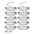 thumbnail image 1 of Unique Bargains Luz de posición lateral delantera trasera 4 LED Lámpara de posición ovalada para camión remolque barco blanco (juego de 10), 1 of 1