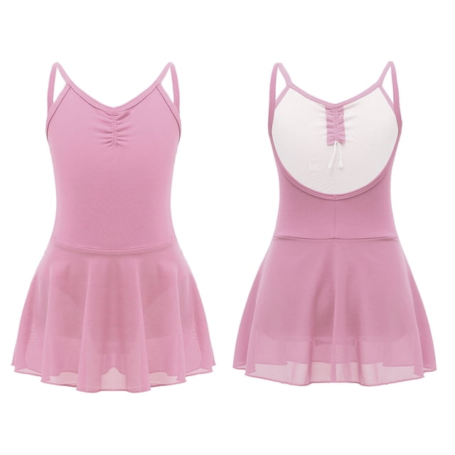 Haitryli Jupe de Ballet Classique Sans Manches pour Fille 3-16 Ans Rouge 130