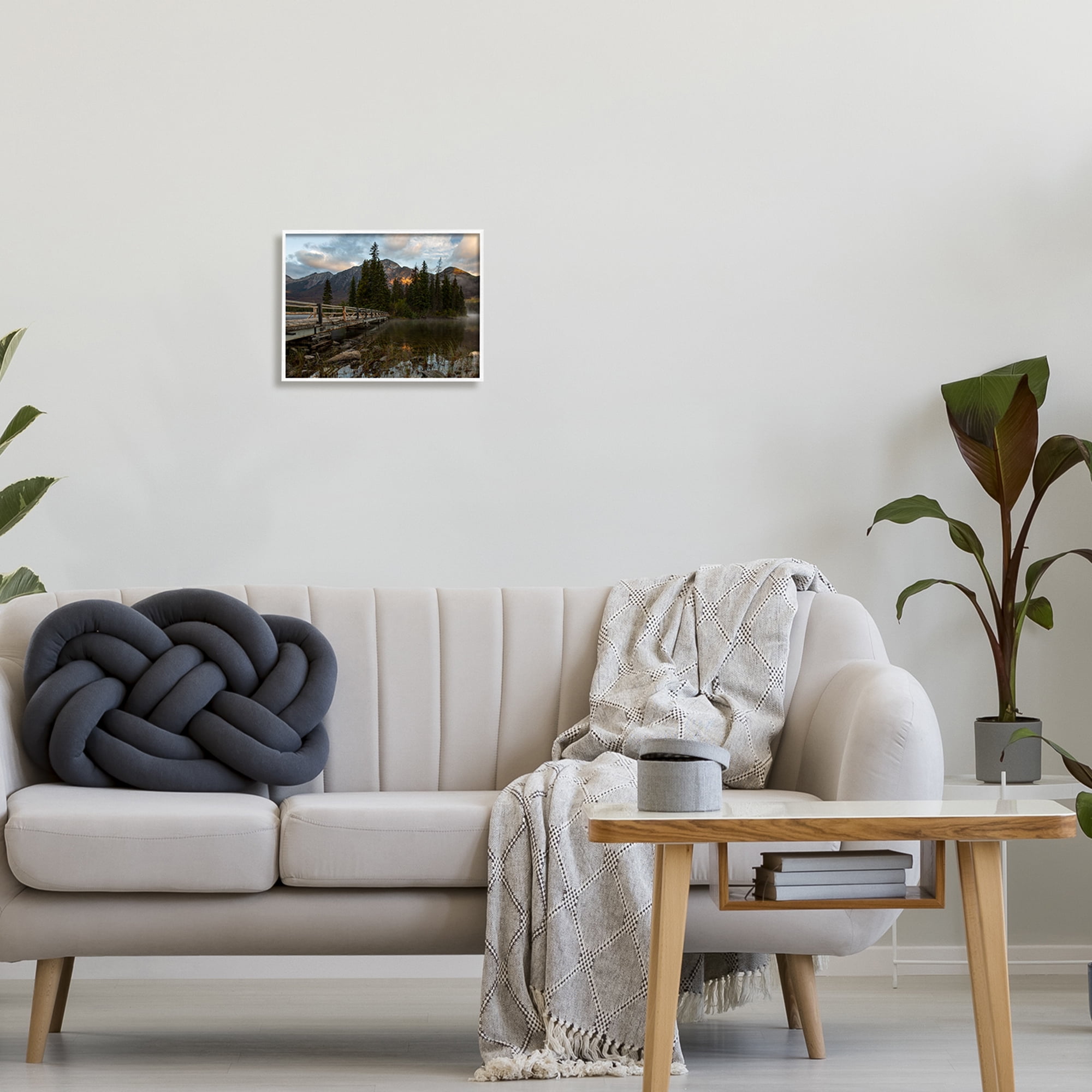 Stupell Industries Forest Bridge Photography Landscape Photography White Framed Art Print Wall Art, 14 x 11