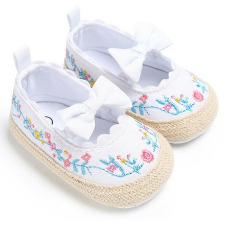 

Felcia Newborn Baby Girl Summer Shoes Infant Cotton Bowknot Anti-Slip Soft Sole Footwear