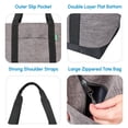 thumbnail image 4 of Creative Green Life Extra Large Tote Bag for Women or Men with Zipper – Everyday Bag for Work, School, gym, Shopping, Teachers, Nurses – Canvas Style Travel Bag, Weekender Overnight Bag (Gray), 4 of 7