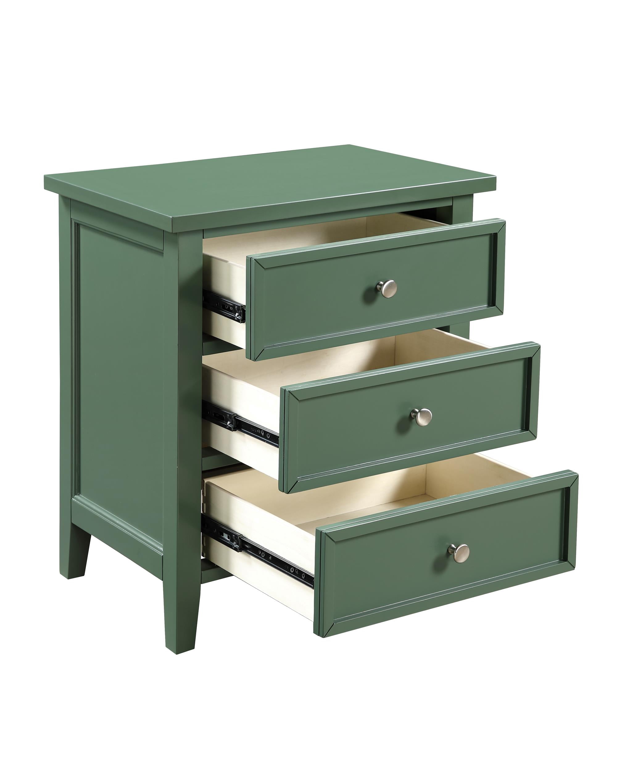 Comfort Pointe Lennon 3-drawer Vintage Green Wood Nightstand
