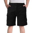thumbnail image 2 of PEASKJP Cargo Shorts for Men Cotton Summer Classic Loose Fit Zip Cargo Utility Shorts Black L, 2 of 5