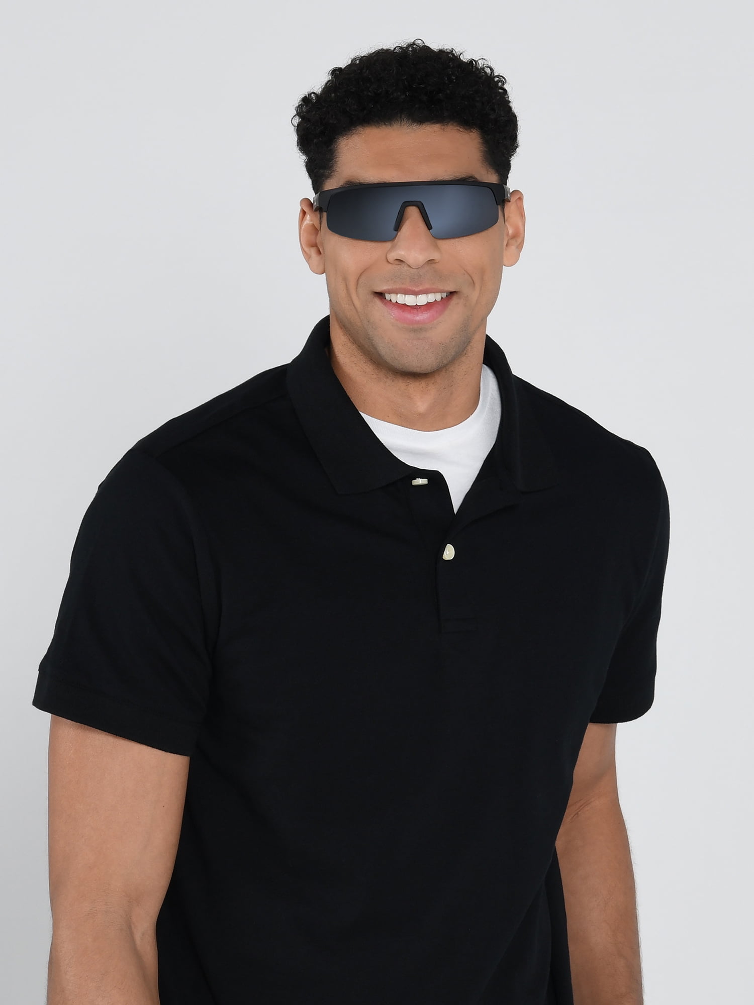 Foster Grant IRONMAN® Black Wrap Men's Polarized Sunglasses