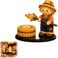 thumbnail image 2 of Halloween Candle Holder Decorations Indoor, Ghost Decor and Scarecrow Figurines With Glowing Campfire Tea Light, Vintage Halloween Decor Tabletop Ornament for Home Office Party, 2 of 5