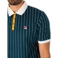 thumbnail image 4 of Fila Classic Vintage Stripe Polo Shirt, Green, 4 of 5