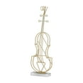 thumbnail image 2 of 3D Music Instrument Statue Sculpture Figurine Metal with Glass Nordic Handmade Miniature for Table Living - Large Size Violin, 2 of 8