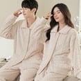 thumbnail image 5 of Conjunto de pijamas para parejas, ropa de invierno gruesa, suave y acogedora, Simple, informal, ajustada, temperamento cálido, frescura, a la moda, 5 of 5