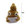 thumbnail image 3 of Hand Holding Letter Board Crochet Doll Handmade Positive Poop Crochet Doll Keyring Pendant Cute Cartoon-inspired Knitting Toy, 3 of 5