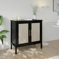 thumbnail image 6 of VOWNER Rattan Storage Cabinet, Buffet Cabinet Sideboard with Rattan Decorated Doors, Cupboard for Hallway, Entry, Living Room, 31.5" W x 15.75" D x 31.5" H (Wood Color), 6 of 16