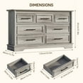 thumbnail image 5 of Holliwill Dresser Nightstands Set, 4 Pieces Bedroom Furniture Set, Wide 7 Drawer Dresser, Tall 6 Drawer Dresser and 2 Drawer Nightstand, Rustic Grey, 5 of 11
