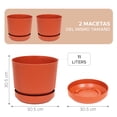 thumbnail image 3 of Set De 2 Macetas Elly Decor Con Plato Drenaje Interior Exterior 12 Pulgadas Terracota, 3 of 5