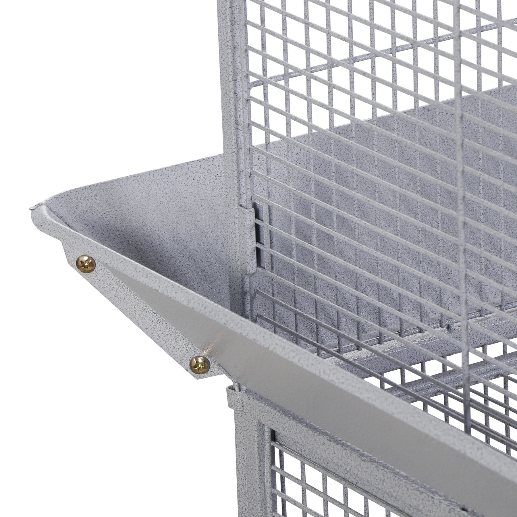 HomGarden 61-in 2in1 Large Rolling Bird Cage Iron Frame W/Perches & Play Top for Parrot Bird White