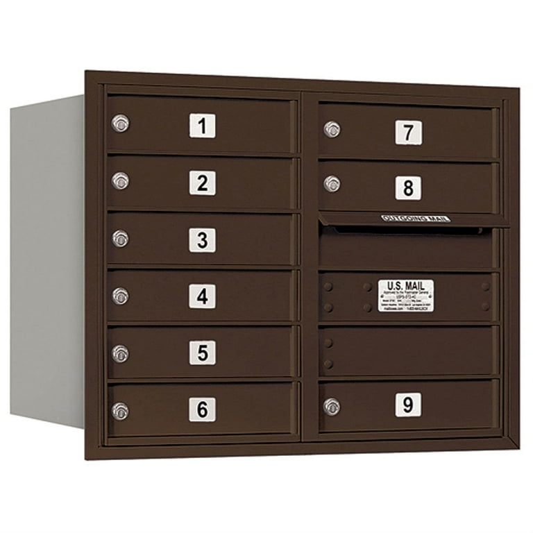 3700 Series Private Front Loading 6 Door High Unit 23-1/2 in. Parcel Locker 1 PL6 4C Horizontal Mailbox in Bronze 3700 Series Private Front Loading 6 Door High Unit 23-1/2 in. Parcel Locker 1 PL6 4C Horizontal Mailbox in Bronze