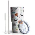 thumbnail image 2 of 30oz Halloween Colorful Halloween Elements Tumblers Stainless Steel Tumbler with Lid and Straw,Vacuum Insulated Double Wall Travel Tumbler Cups Mug with Cleaning Brush for Coffee,Tea, 2 of 7