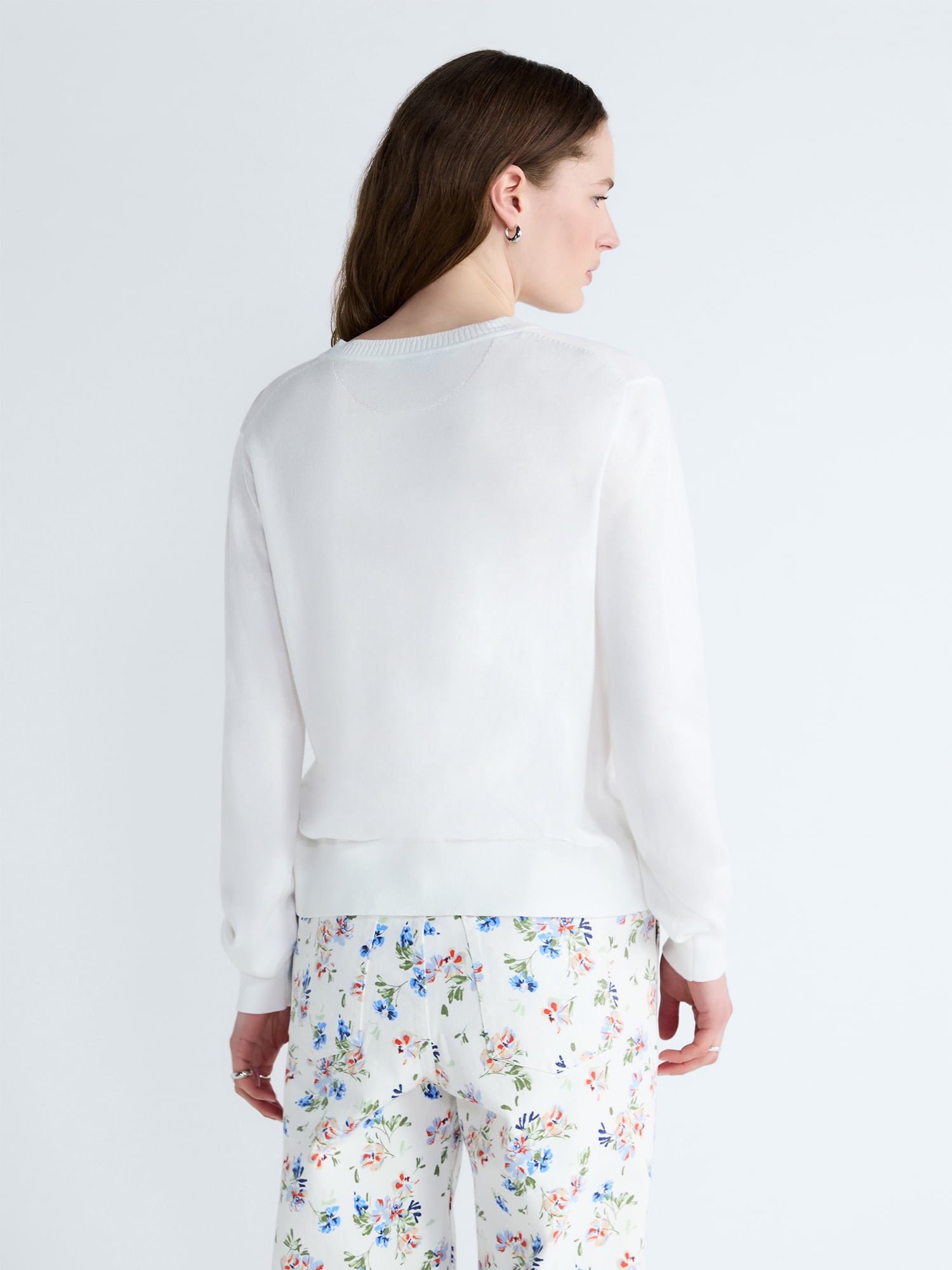 Free Assembly Women's Classic Cardigan Sweater with Long Sleeves, Lightweight, Sizes XS-4X
