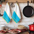 thumbnail image 6 of Modern Blue Gold Kitchen Towels Set of 4, Minimalist Geometric Yellow Striped Absorbent Dish Towels for Kitchen, Microfiber Hand Towel, Quick Drying Tea Towel for Cleaning Decorative Dishcloths, 6 of 7