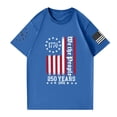 thumbnail image 4 of 250 Men Shirt Patriotic American Flag Print Crew Neck Short Sleeve T-Shirt Moisture Wicking Relaxed Fit Home Wear Workout Tees, Blue, #01 Blue, 4 of 6