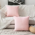 thumbnail image 2 of Corduroy Throw Pillow Covers 18x18 inch,12x20 inch,Set of 2 for Couch Bed Sofa Living Room Decorative Soft Solid Square Striped Cushion Cases with Invisible Zipper, 2 of 5