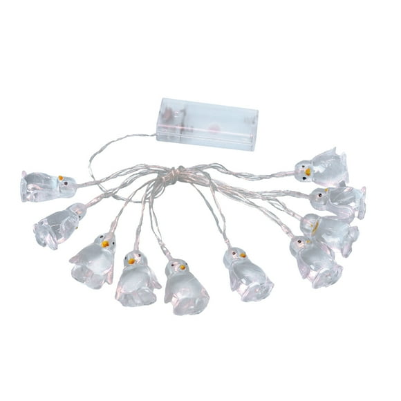 EeaseMX Lámpara de cuerda con 10 luces LED en forma de pingüino, luz nocturna decorativa para el hogar, dormitorio y sala de estar, sin batería (luz amarilla)