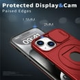 thumbnail image 4 of AUshell for iPhone 14 Case, Slide Camera Window Compatible wth MagSafe Rotating Kickstand Ring Silicone Military-grade Drop Resistant for iPhone 14(6.1" 2022) Magnetic Shockproof Shell, Red, 4 of 6