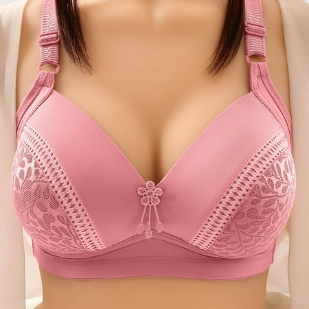 

PAXLYH Woman s Solid Color Comfortable Hollow Out Perspective Bra Underwear No Rims Clothes