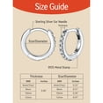 thumbnail image 4 of 925 Sterling Silver Huggie Hoop Earrings for Women, Small Round Cubic Zirconia  Earrings Lightweight Silver Earrings for Her Sensitive Ears Christmas Jewelry Gift 10mm, 4 of 5