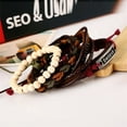 thumbnail image 3 of -Capa de cuero, pulsera tejida para mujer, accesorios vintage, pulseras de cuero, 3 of 5