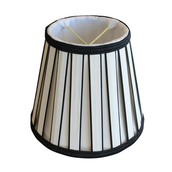 5"x8"x7" Metropolitan Softback Empire Edison Clip On Lampshade, Eggshell with Black Highlight Trim