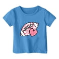 thumbnail image 1 of T-shirt à Manches Courtes à Col Rond pour Enfants, Mélange Doux Polyester-Spandex, Imprimé Graphique Coloré, Tissu Respirant, Tenue Décontractée, Convient aux Âges de 2 à 10 Ans, 1 of 4