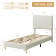 thumbnail image 2 of Yeshouse Estructura de cama Twin XL tapizada, linda cama plataforma de bouclé con cabecero ondulado para niñas/niños/niños, no necesita somier, soporte de listones de madera, silenciosa, 2 of 7