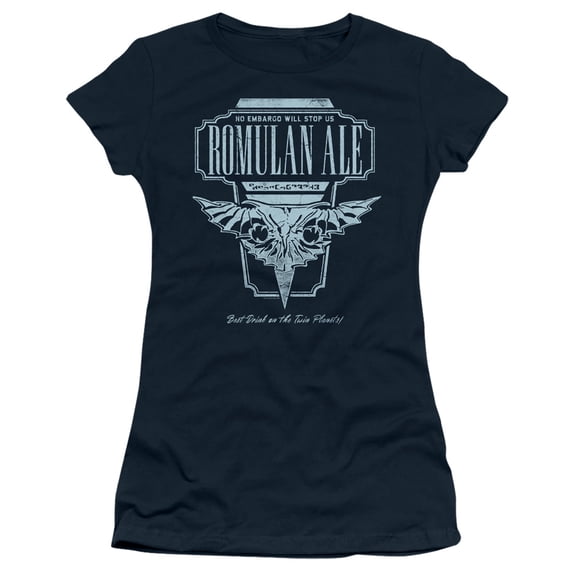 Star Trek The Next Generation Romulan Ale Junior Women's Sheer T-Shirt Navy