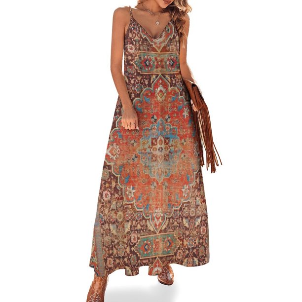 Vestido sin mangas con estampado de alfombra persa del siglo XVII, vestido de verano para mujer 2024, vestidos para mujer 2024 verano