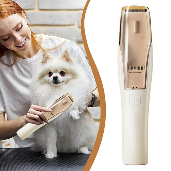 Pet Supplies Dog Hair Vacuum Trimmer with LED Light Low Noise Rechargeable Cordless Grooming Tool for Dogs and Cats
