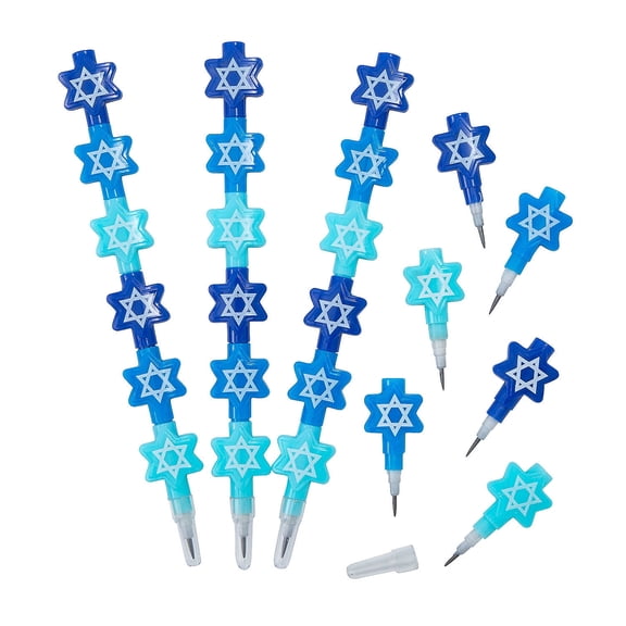 Fun Express Stacking Star of David Pencils, 12 Count