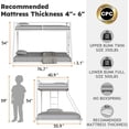 thumbnail image 2 of LIZEVINC Twin over Full Bunk Bed, Sturdy Metal Bunk Bed Frame with Ladder & Guardrails, Low Profile Design for Easy Climbing, Easy Assembly, Space Saving for Shared and Guest Bedrooms, White, 2 of 10