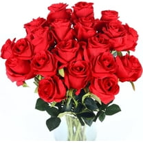 Scidweet 18 Pcs Fake Roses Artificial Flowers Red Silk Rose Flower Bouquet for Indoor Outdoor Home Wedding Party Decor