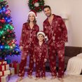 thumbnail image 4 of NOLDARES Family Christmas Pajamas Matching Sets Button Down Xmas Pjs Sets Holiday Sleepwear Long Sleeve Nightwear,A511-Wine, 4 of 6
