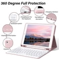 thumbnail image 6 of KenKe Keyboard Case for iPad 9th Generation 2021/8th Gen 2020/7th Gen 2019 10.2 Inch, Detachable Wireless Bluetooth Keyboard, Stand Folio Keyboard Cover with Pencil Holder, Auto Sleep/Wake, Pink, 6 of 10