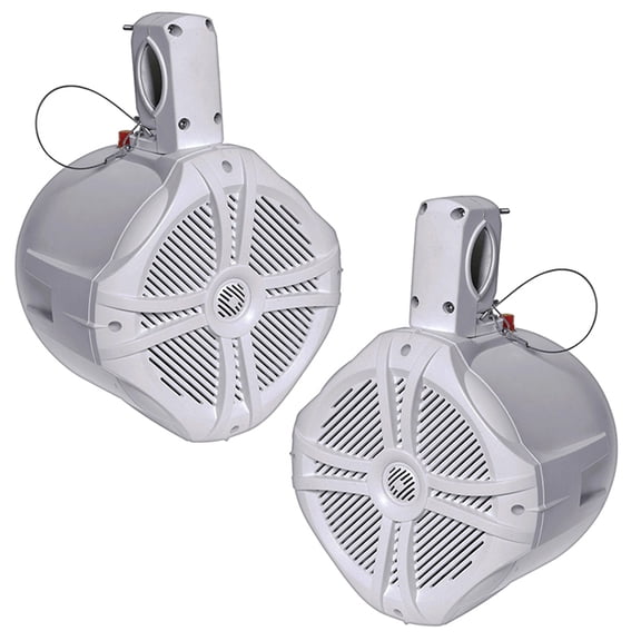 Power Acoustik Marine-Grade 6.5 in 500W Waterproof Wake Tower Speakers, White