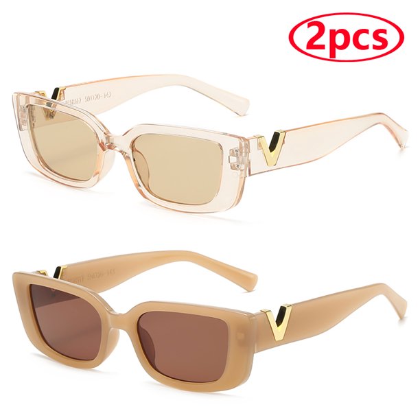 Gafas de sol rectangulares de marca de lujo para mujer, anteojos de sol con montura pequeña Vintage, gafas cuadradas negras clásicas para mujer
