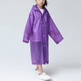 thumbnail image 5 of Yesbay Rain Poncho Waterproof Non-Disposable Travel Rain Gear Coat for Kids,Purple, 5 of 8