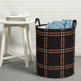 thumbnail image 6 of ZICANCN Brown Square Plaid Laundry Basket Organizer, Dirty Clothes Hamper for Bathroom Bedroom Laundry Room, Medium Size, 6 of 7