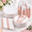 Rose Gold-50 Guests, variant on Clear Blue Plastic Dinnerware Set For 50 Guests, 350 Piece Party Supply Set