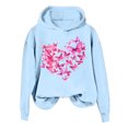 thumbnail image 2 of Jsaierl Sweat à Capuche Imprimé Papillon pour Femmes Tendance Manches Longues Pull Décontracté Mignon Tops 2025, 2 of 6