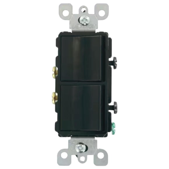 Interruptor Doble 3 Vias Decora Negro 15A 120/277V
