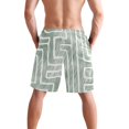 thumbnail image 3 of Dailycode Men's Quick Dry Swim Trunks Beach Shorts Casual Summer Board Shorts with Pockets, Line Graffiti, 3 of 8
